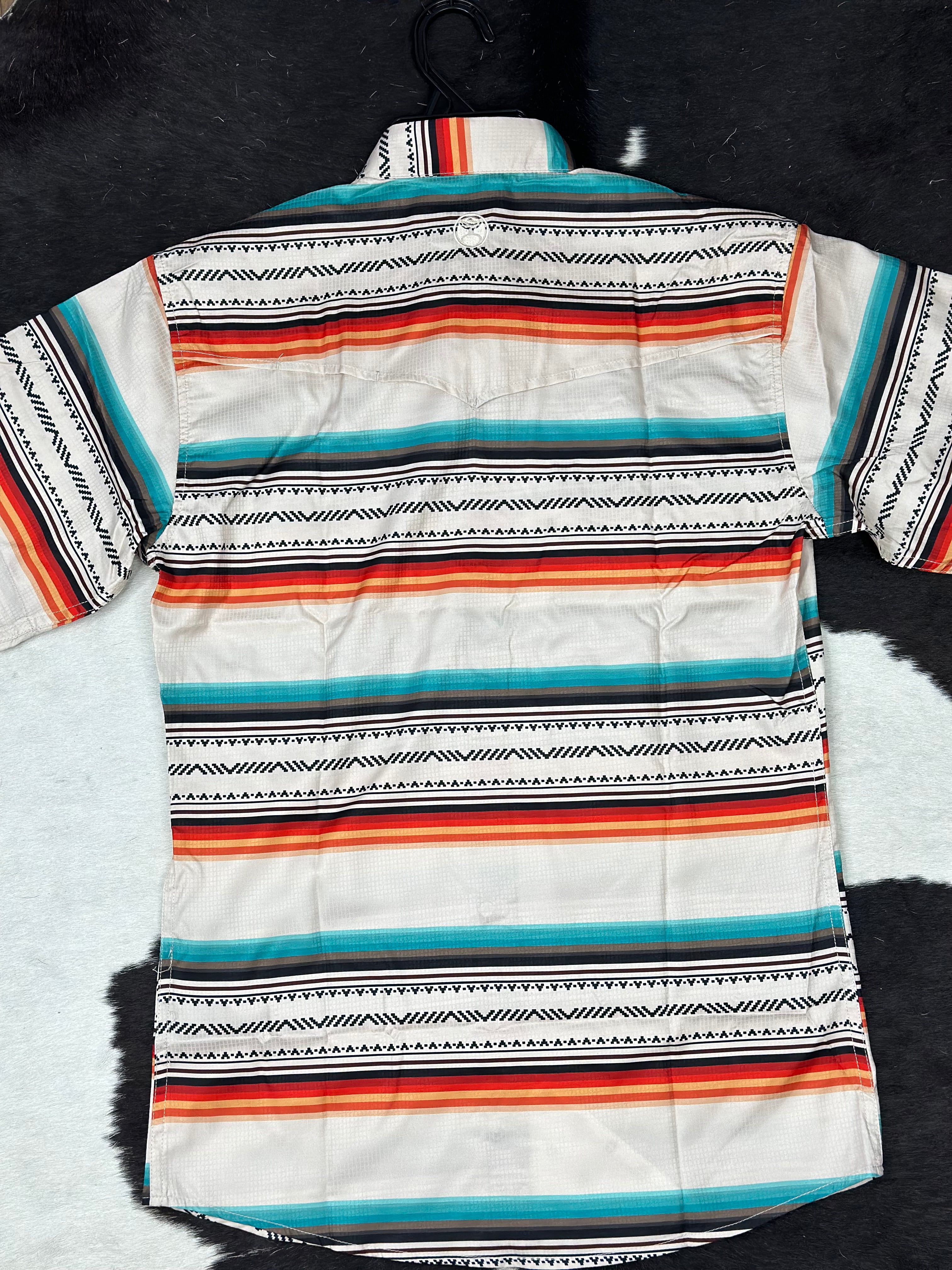 HOOEY SOL CREAM SERAPE PEARL SNAP SHORT SLEEVE