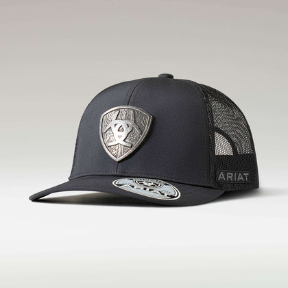 MENS METAL ARIAT SHIELD BLK CAP