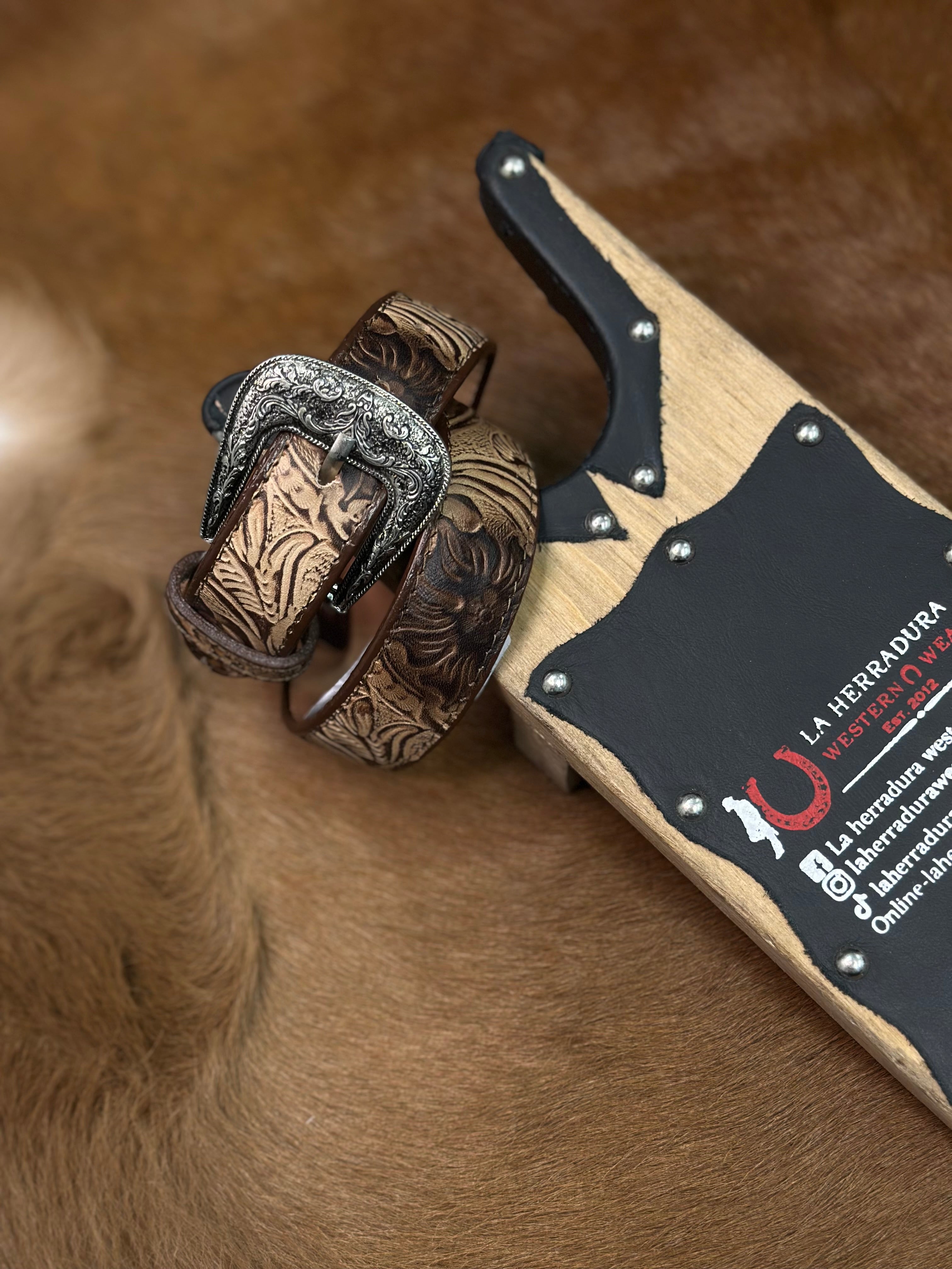 HOMETOWN FLORAL BROWN GIRLS BELT-61235683