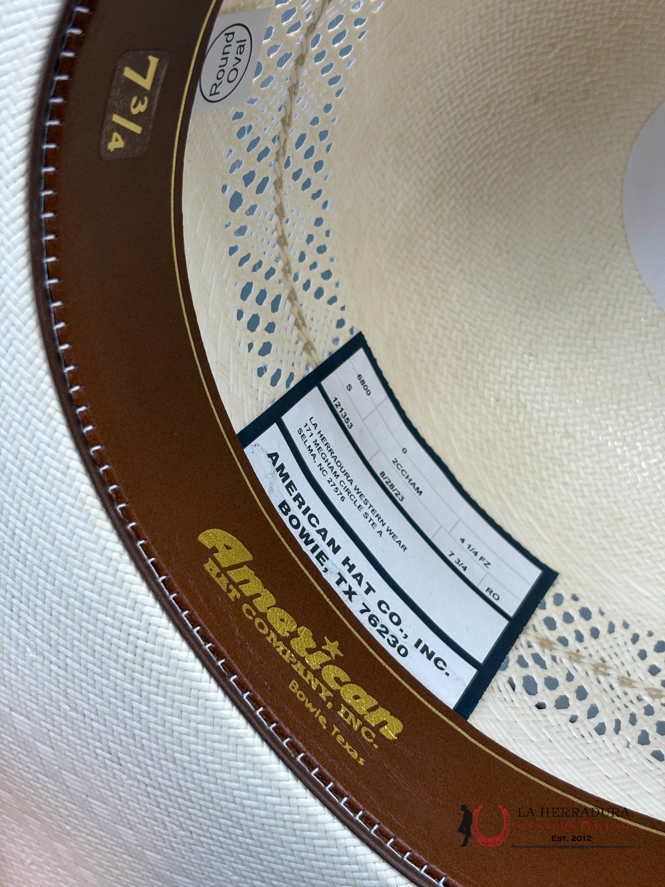 American Hat Open Crown Straw Style 6800 Tejana