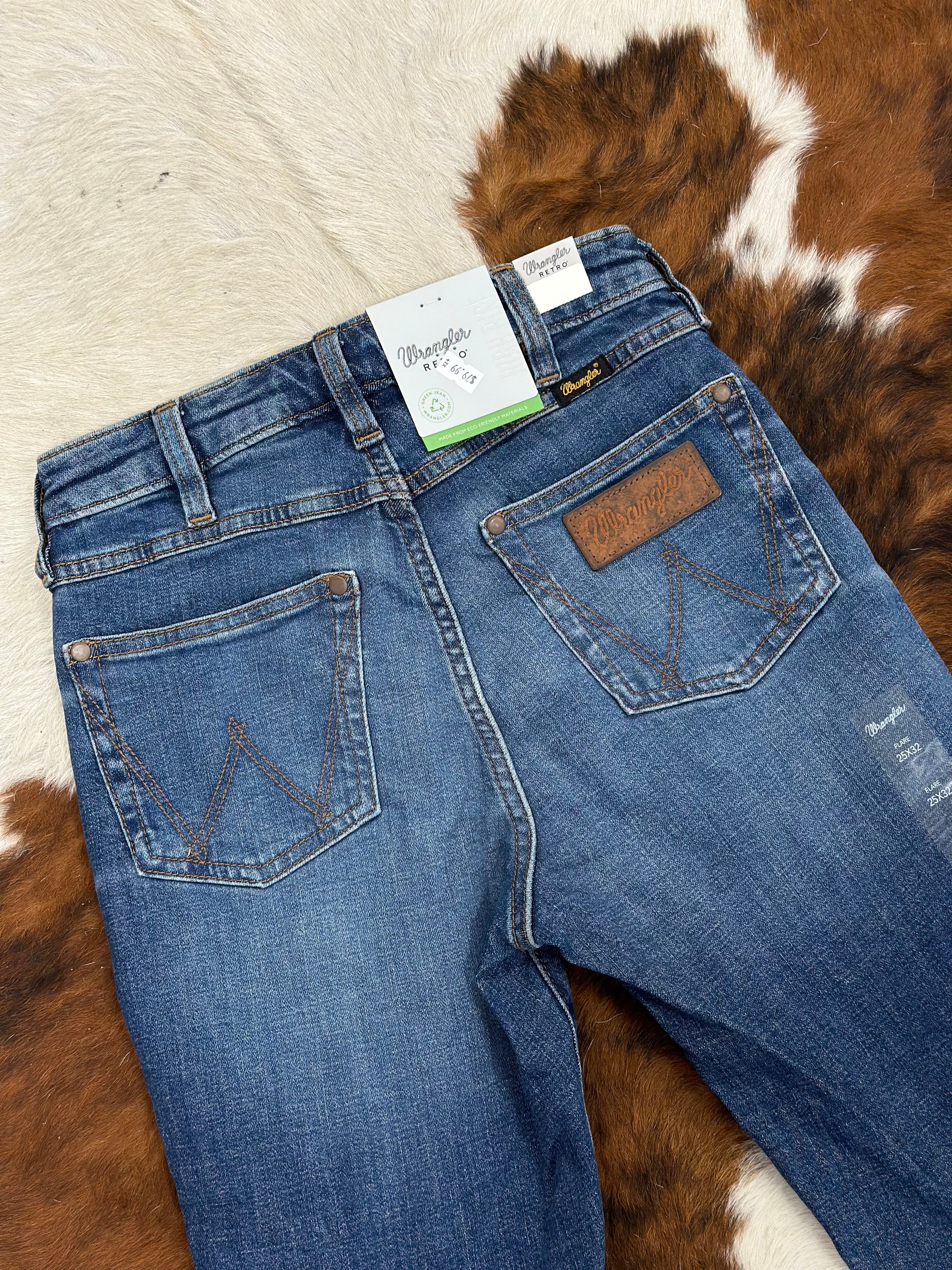 WOMENS WRANGLER CLASSIC BLUE FLARE JEAN