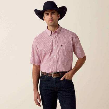 ARIAT MEN BOWMANSS SHRT HIBISCUS RED TRIANGLE PRINT 10073588