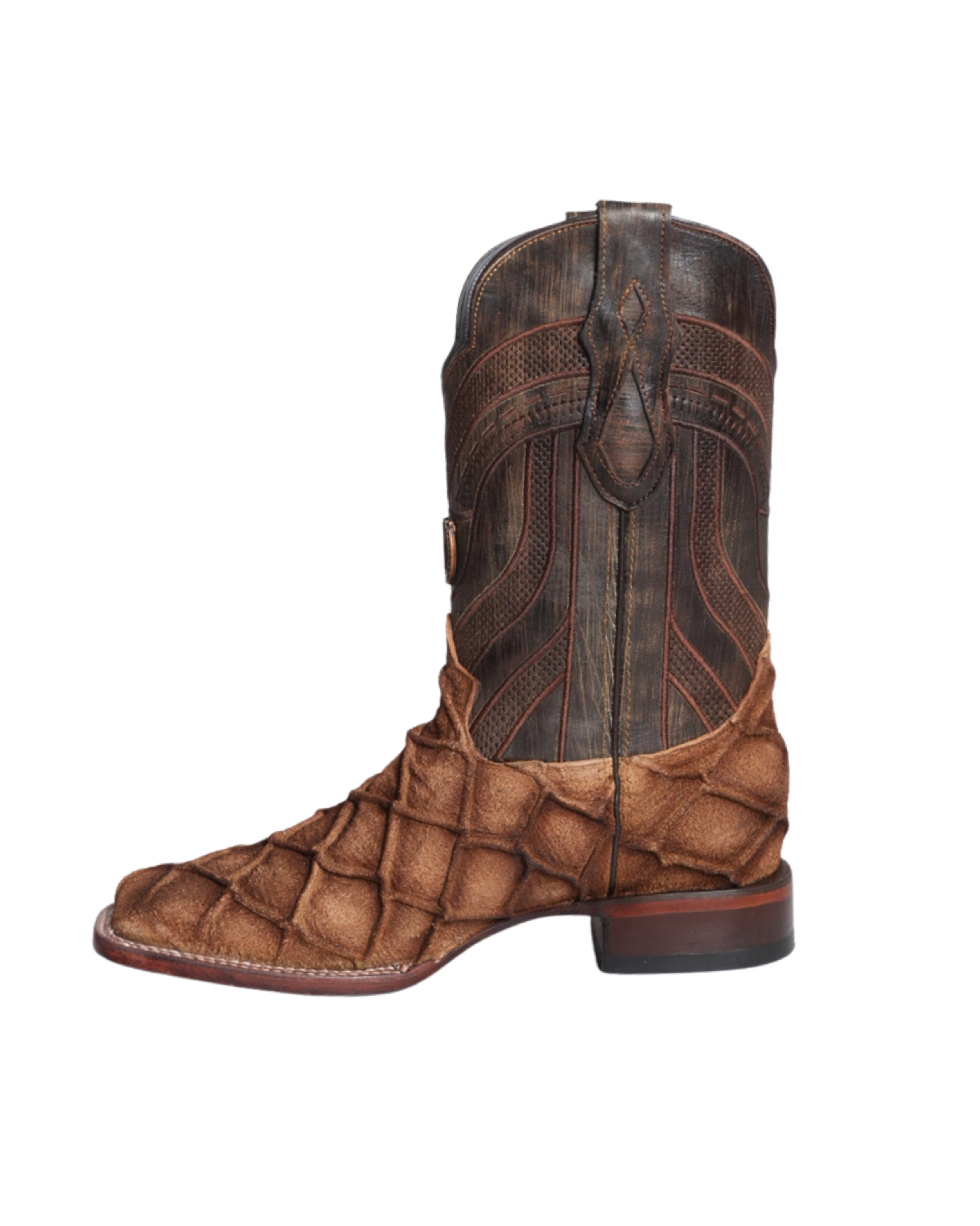 BOTAS NUEVAS PARA HOMBRE LA HERRADURA DANIEL PIRARUCU DOBLILLADO GAM BEIGE PUNTA CUADRADA
