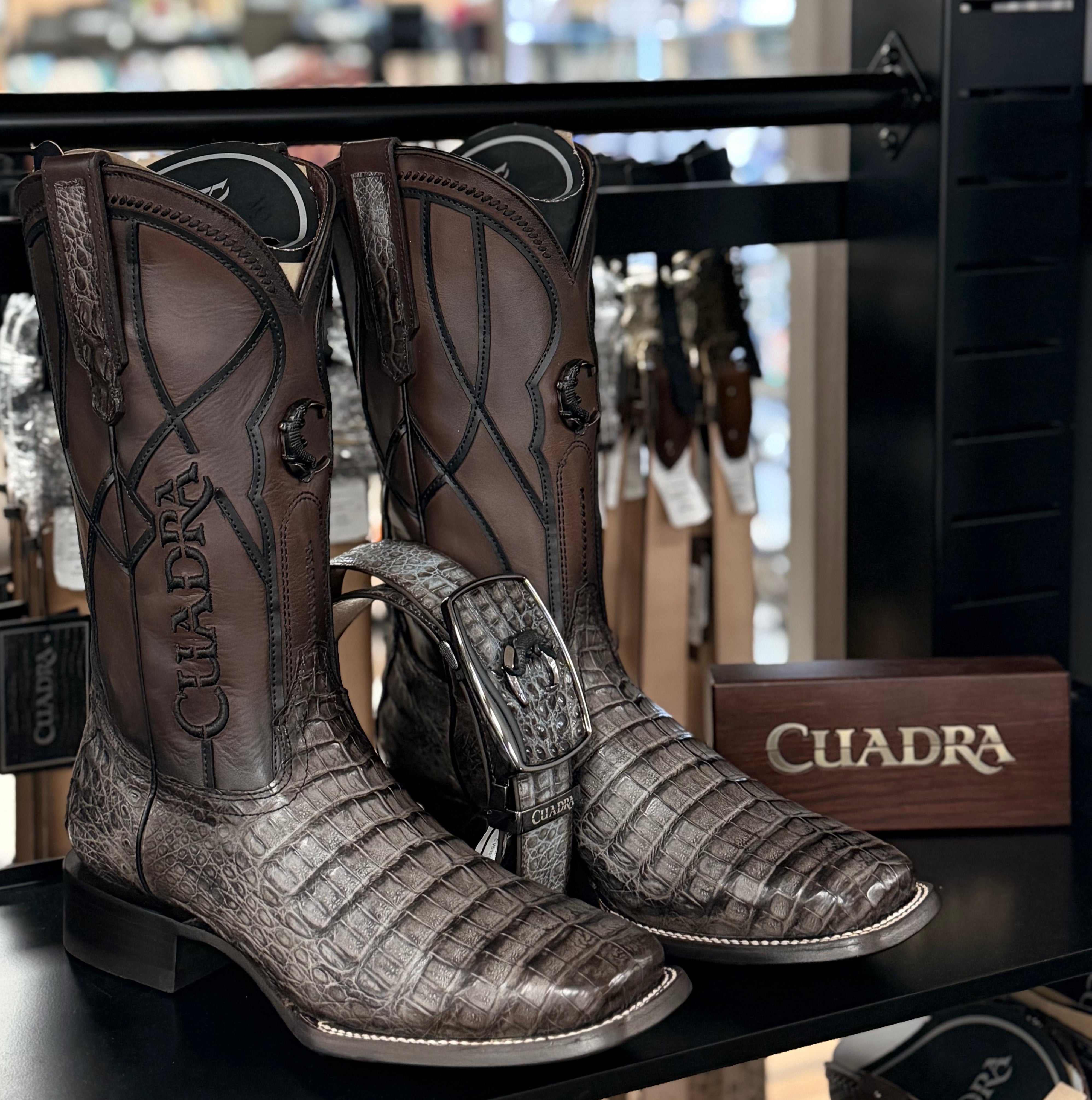 CUADRA BOOTS FUSCUS LOMO BELLY STRAUSS GRIS SQUARE TOE CC353