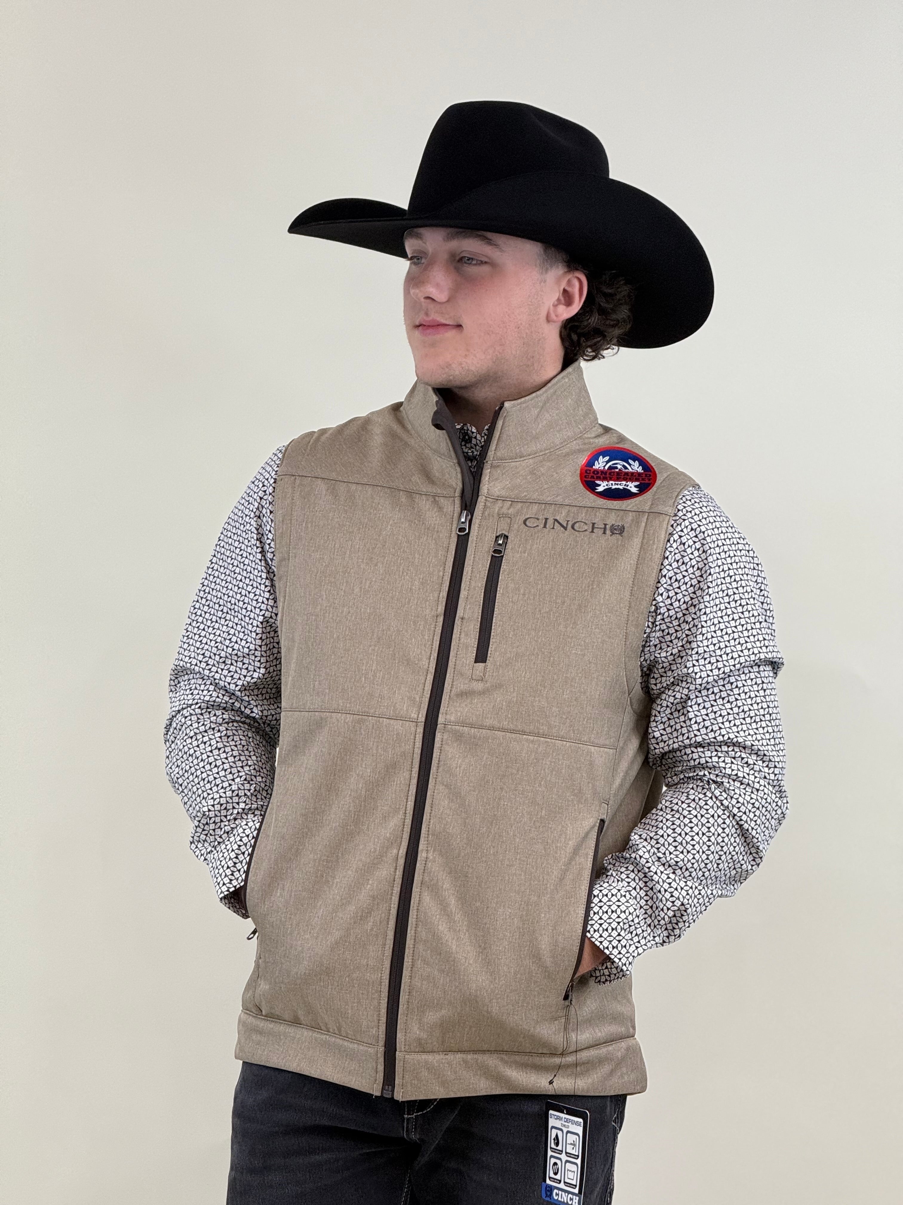 MENS CINCH BONDED VEST TAN