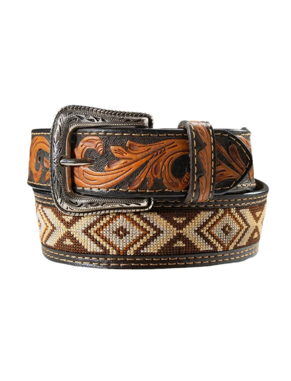 CINTURÓN OCCIDENTAL NOCONA DE HOMBRE MARRÓN AZTECA COSIDO N210009002