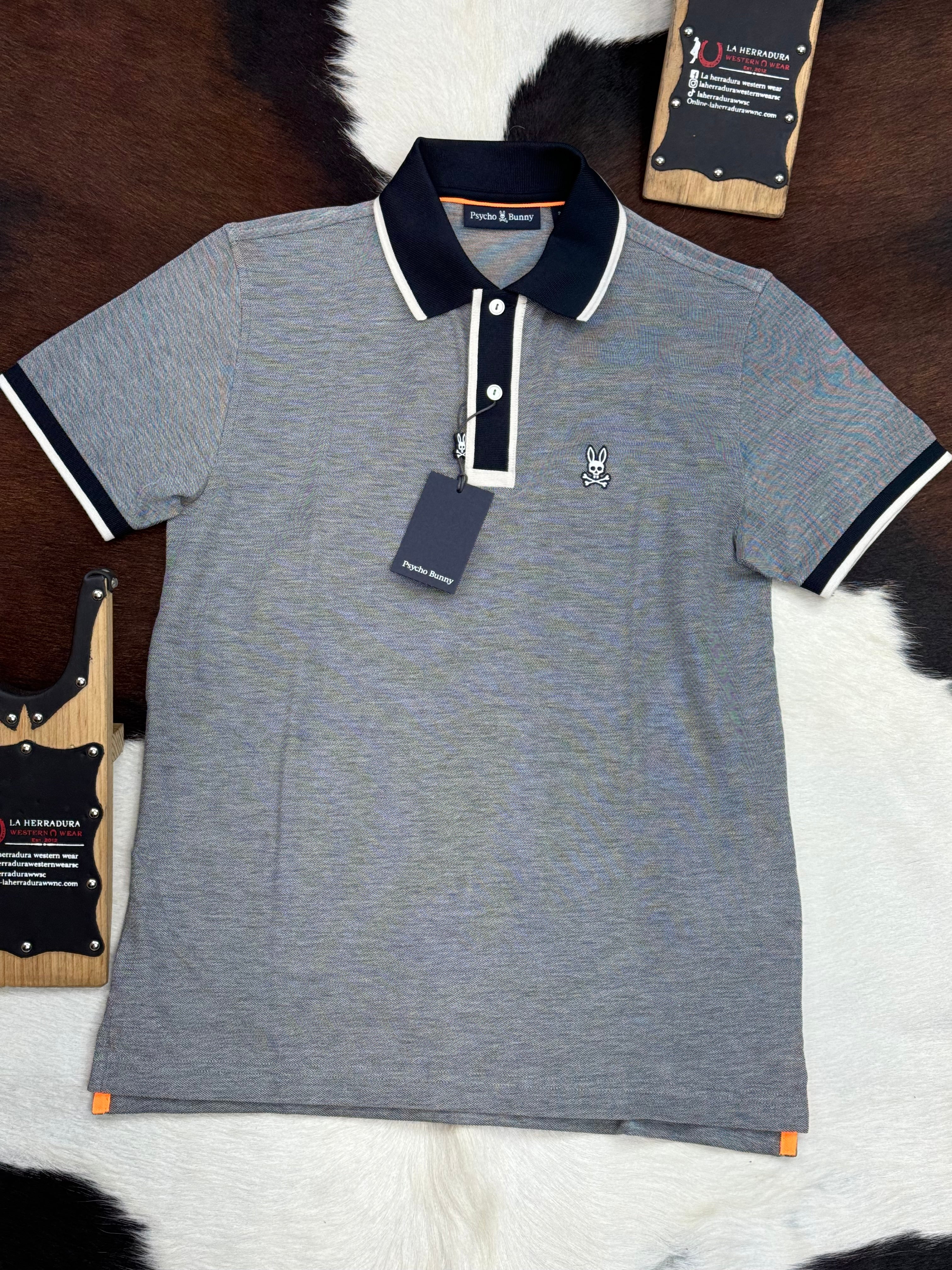 PSYCHO BUNNY WOODWAY OXFORD POLO