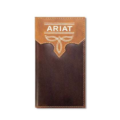 ARIAT RODEO BOOT STITCH OVERLAY BROWN WALLET -A3566902