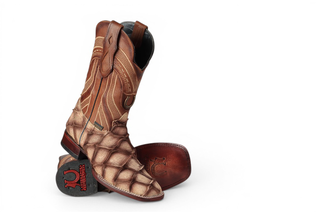 LA HERRADURA MENS DANIEL PIRARUCU DOBLILLADO GAM HUESO SQUARE TOE BOOT NEW BOOTS