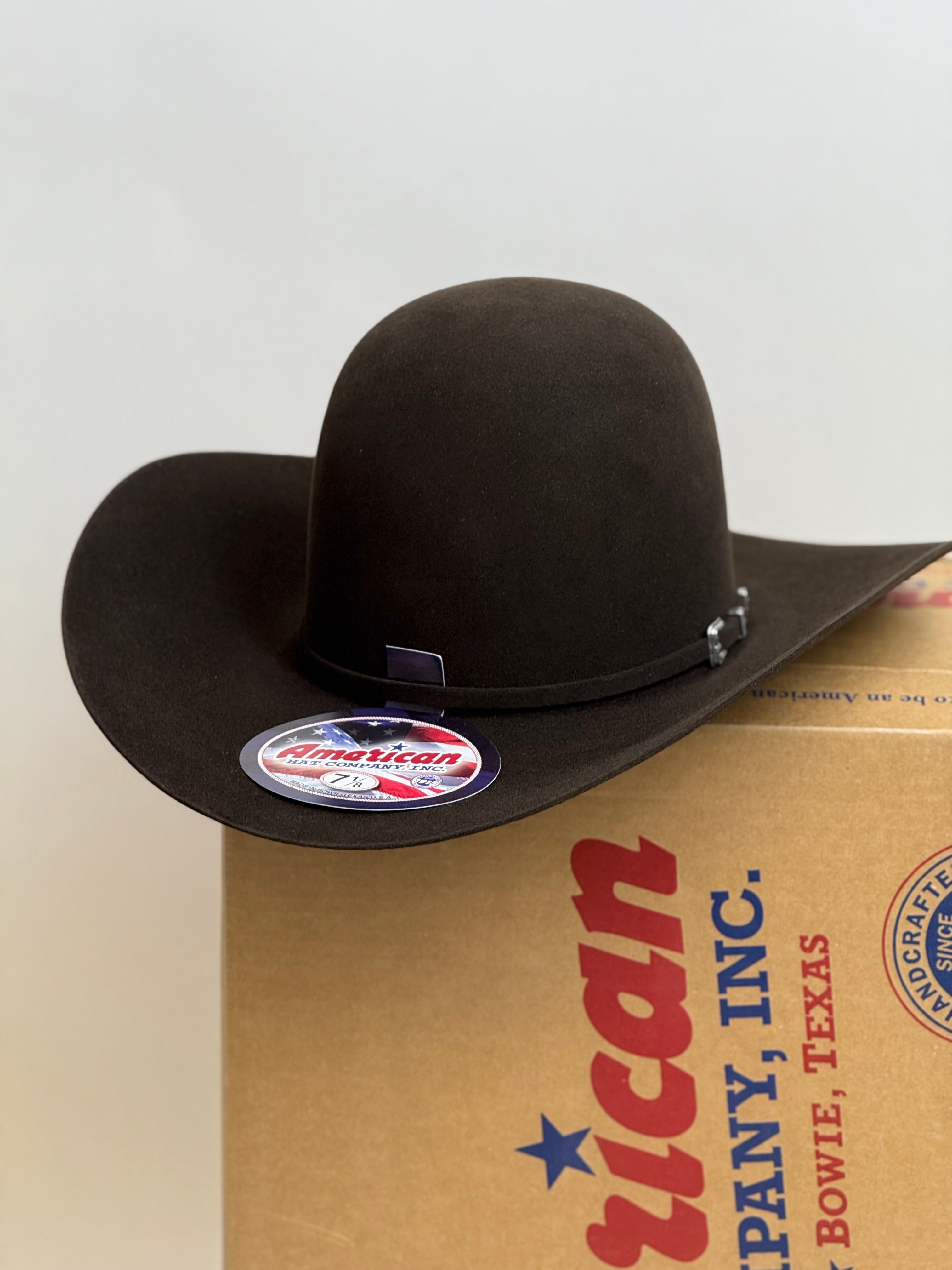 10X American Felt Hat Chocolate Open Crown