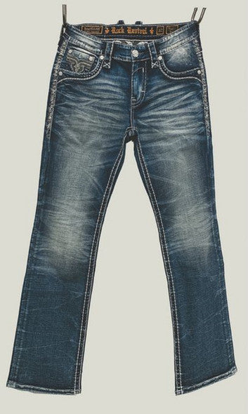 ROCK REVIVAL MEN PANTS MED BLUE RP5724B200R