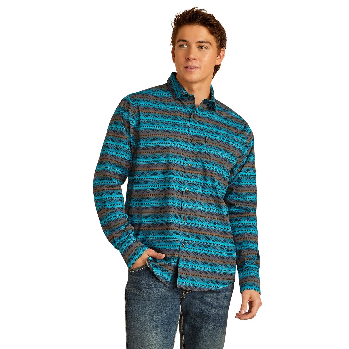 Ariat Madison Modern Fit Long Sleeve Turquoise - 2306