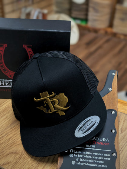 TEXAS RANCH CAP BLACK OLIVE GREEN LOGO