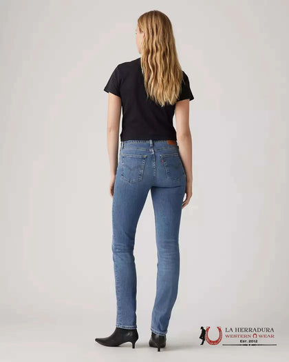 Vaqueros Slim Rectos de Tiro Alto 724 para Mujer - Blue Wave - Lavado Medio - 0238