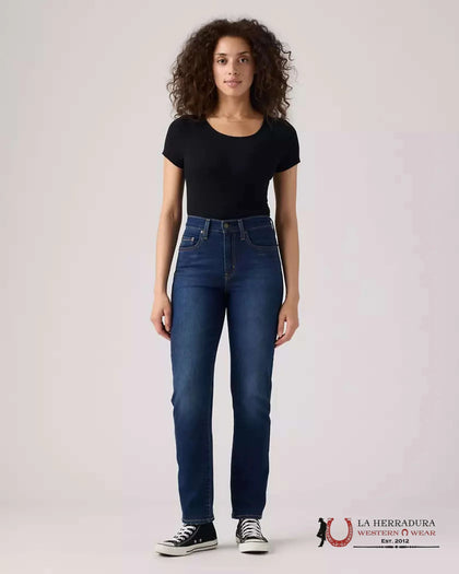 Jeans rectos de tiro alto 724 para mujer - Chelsea Carbon Glow - Lavado oscuro - 0011