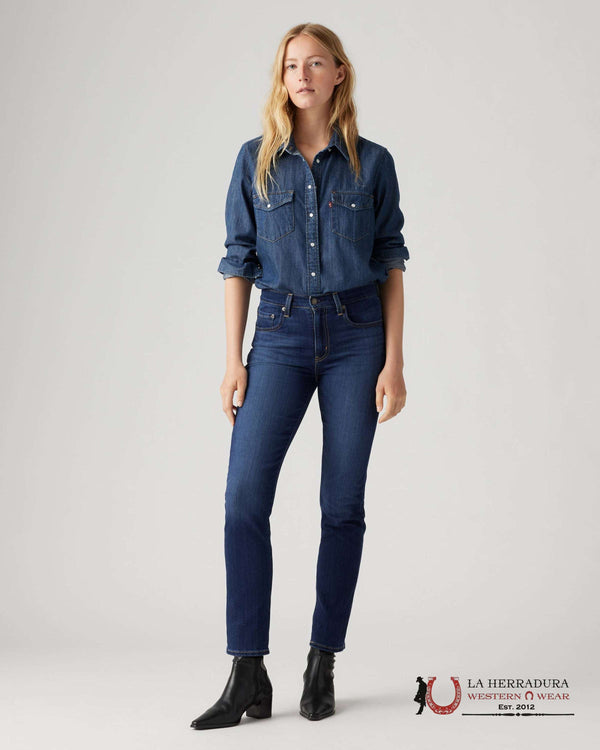 724 High Rise Straight Women's Jeans - DARK WASH