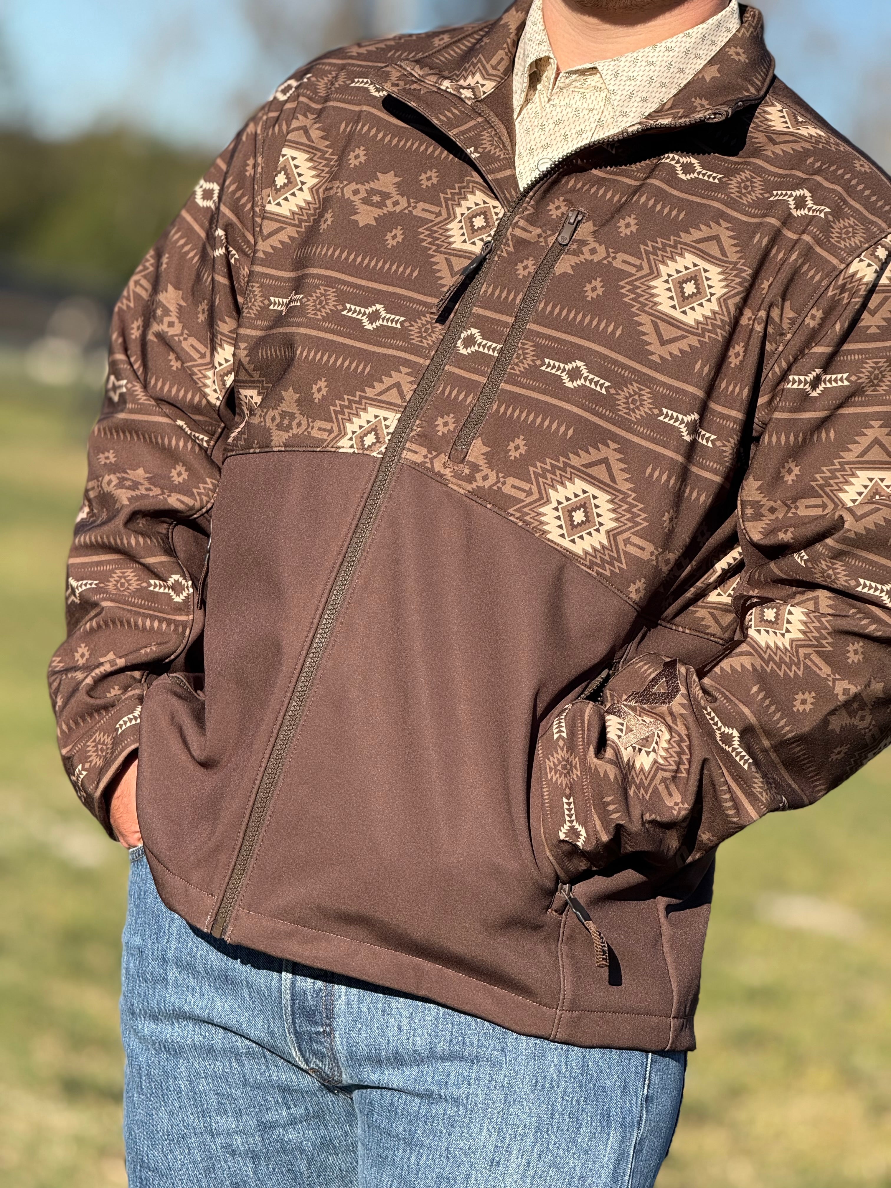 Ariat Logan Softshell Jacket Banyan Bark Southwest Print - 5416