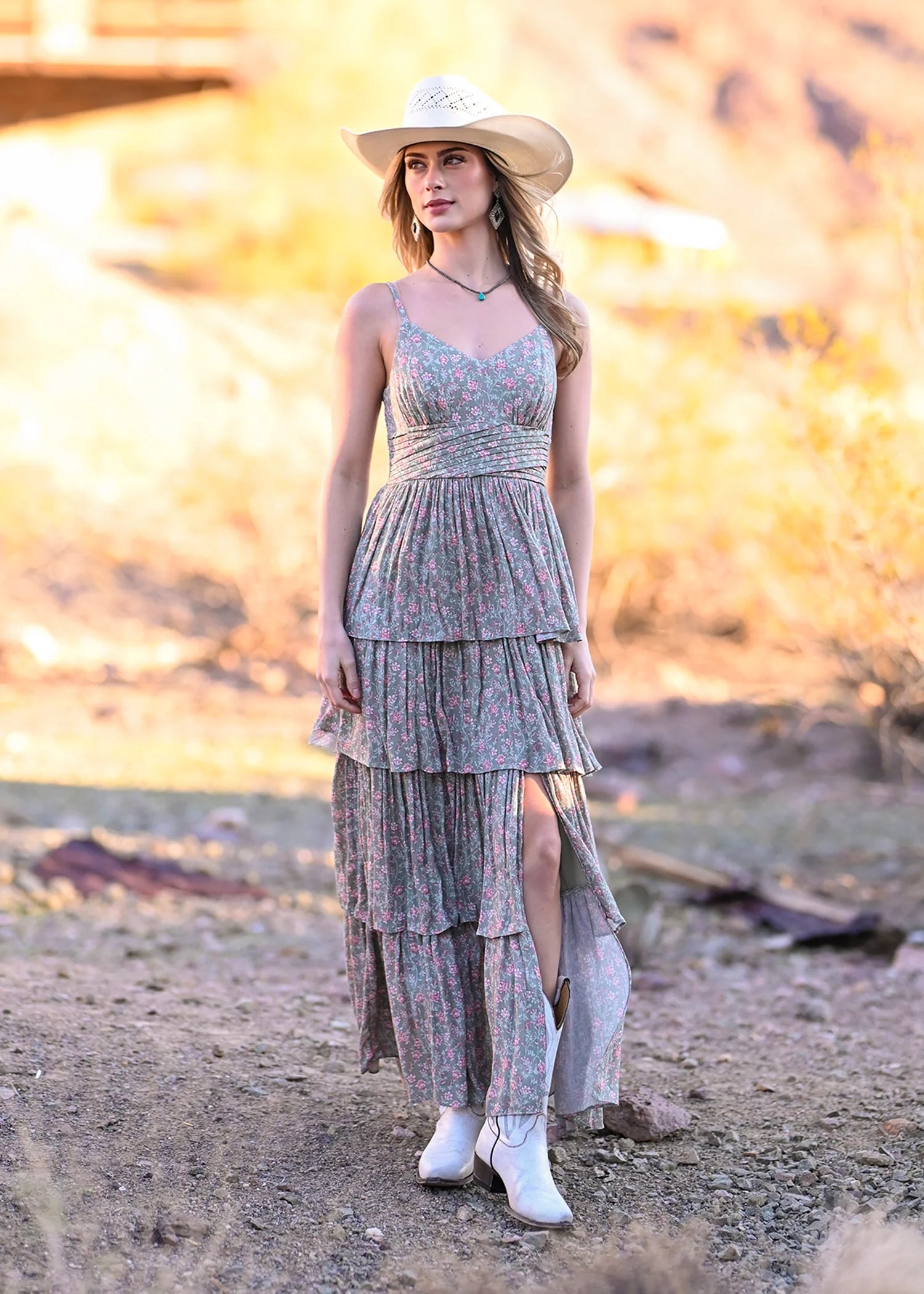 ROCK&ROLL JADE TIERED MAXI DRESS -BWD0R08081