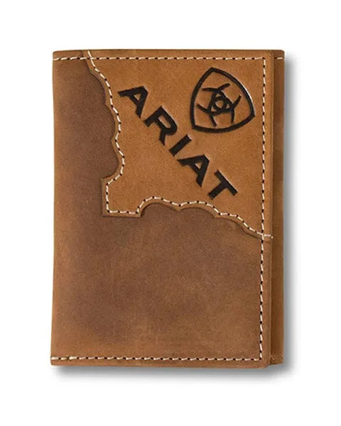ARIAT MENS BROWN TRIFOLD WALLET- A3555744