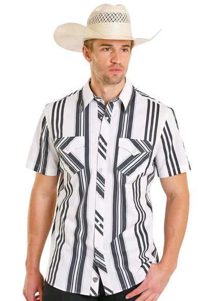CAMISETA ROCK&ROLL MANGA CORTA NEGRA RAYAS ESTAMPADAS VINTAGE BMN3S08303