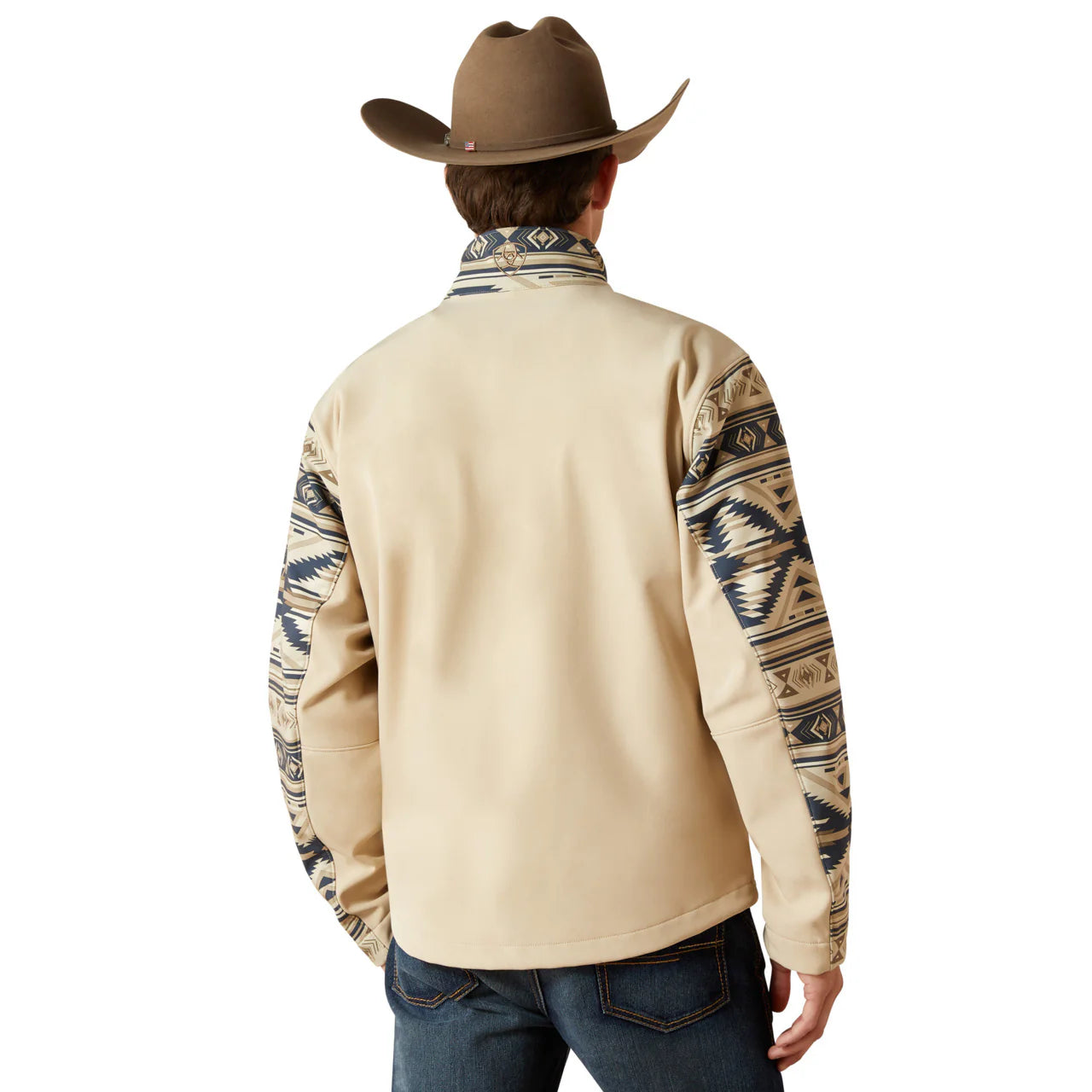 ARIAT MENS LOGO WHITE PEPPER SOUTHWEST SOFTSHELL JACKET 10062581