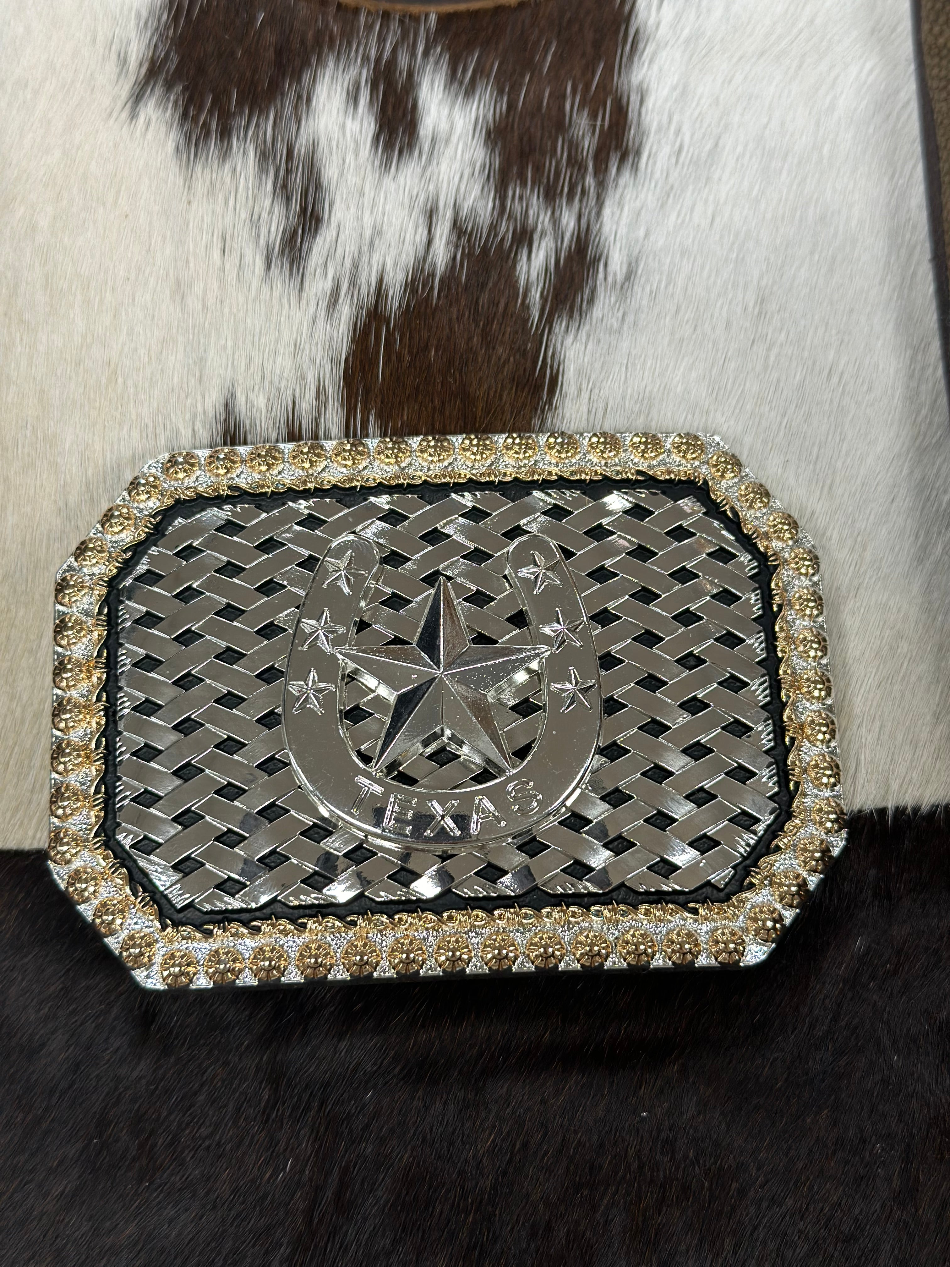 SQUARE CUT TEJIDO TEXAS STAR BUCKLE