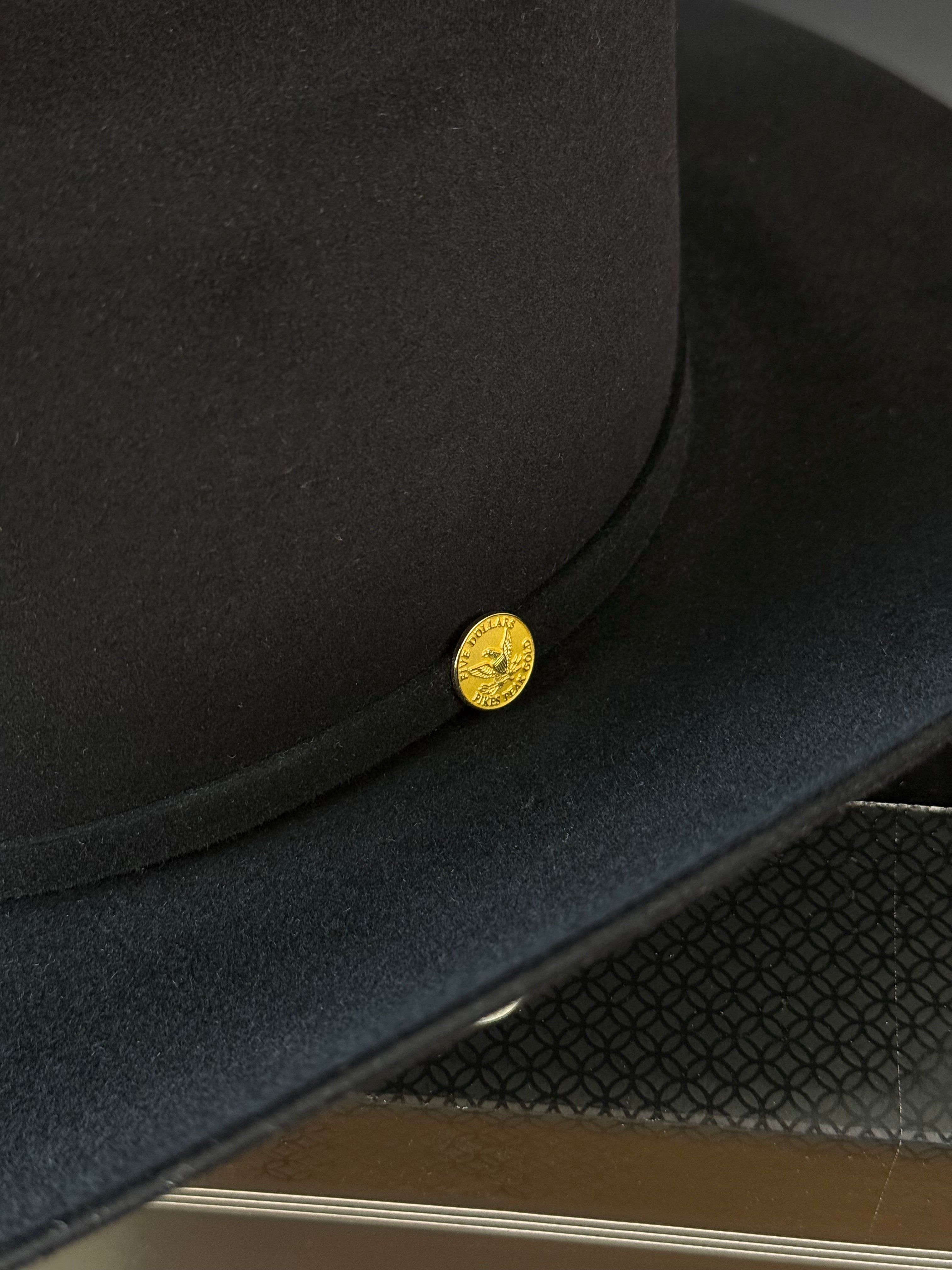 STETSON  100X THE GOLDEN EAGLE BLACK COPA ALTA PREMIUM FELT HAT