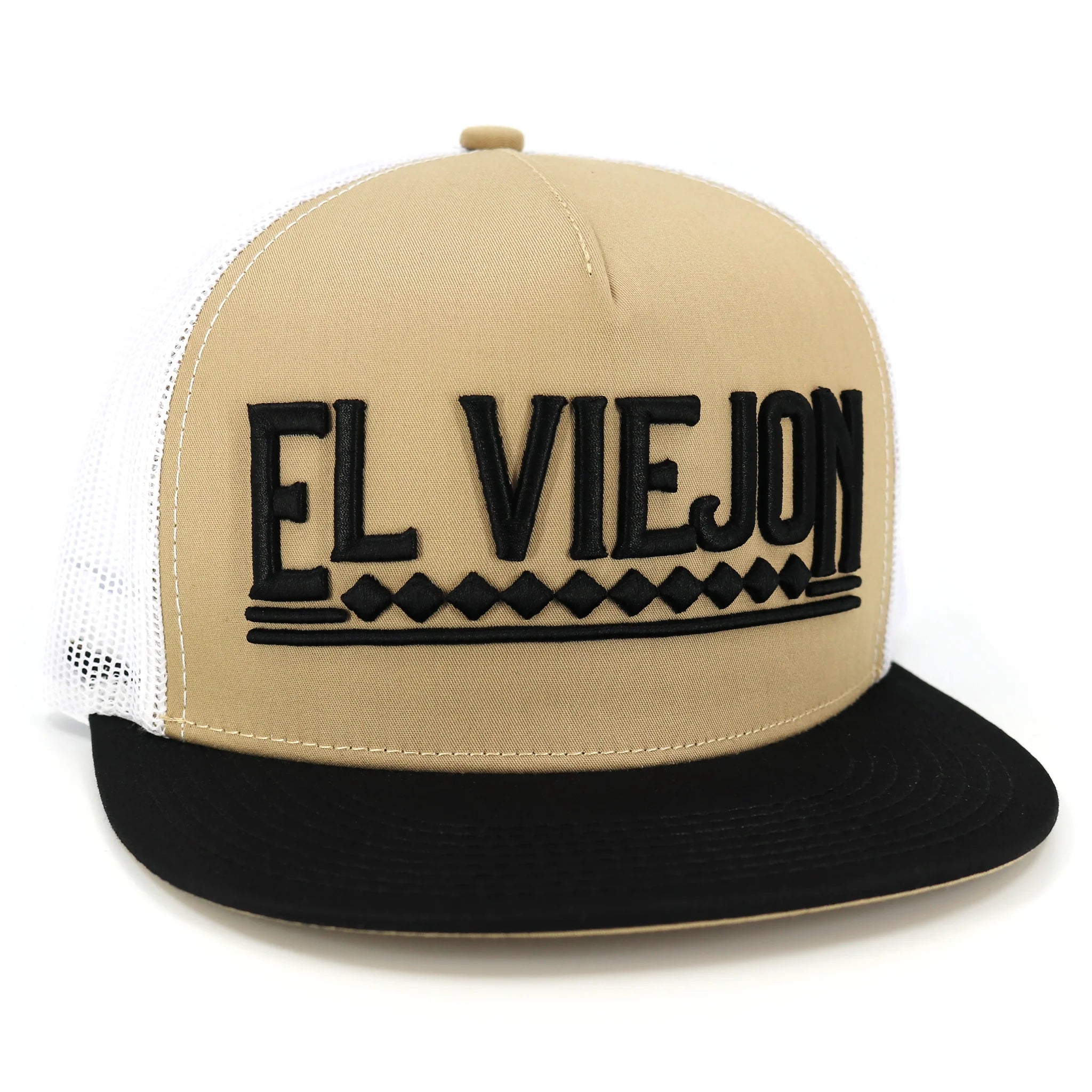 EL VIEJON APACHE BLACK/KHAKI/WHITE FLAT VISOR HAT