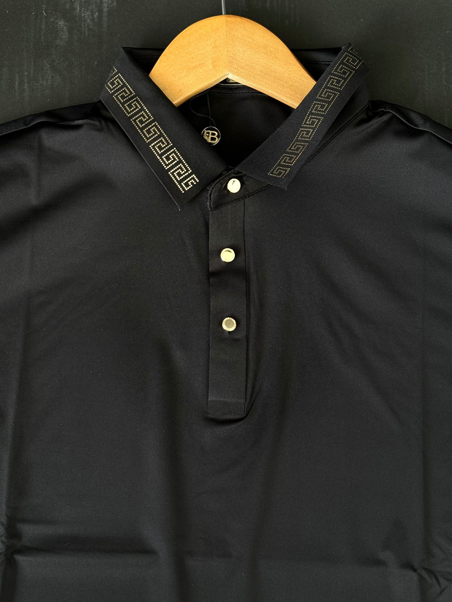 BAROCCO BLACK GOLD SHORT SLEEVE POLO