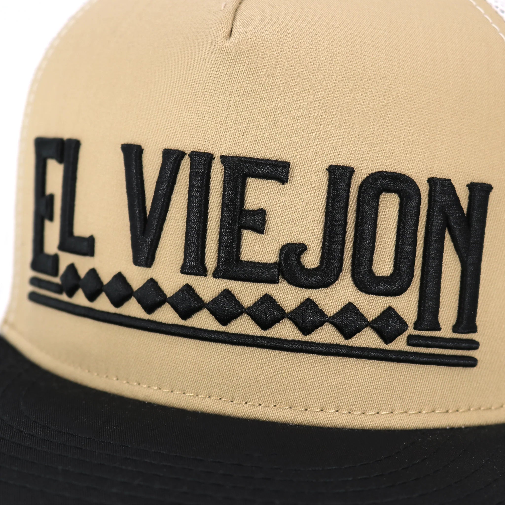 EL VIEJON APACHE BLACK/KHAKI/WHITE FLAT VISOR HAT