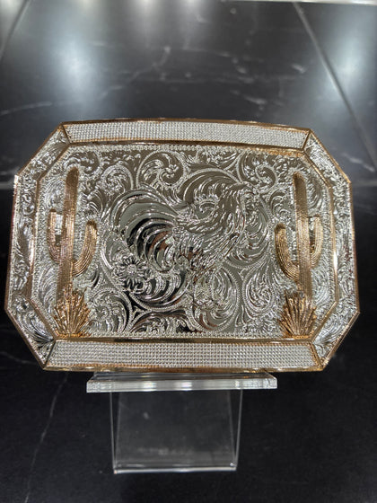 ROOSTER W/ CACTUS RECTANGLE BUCKLE