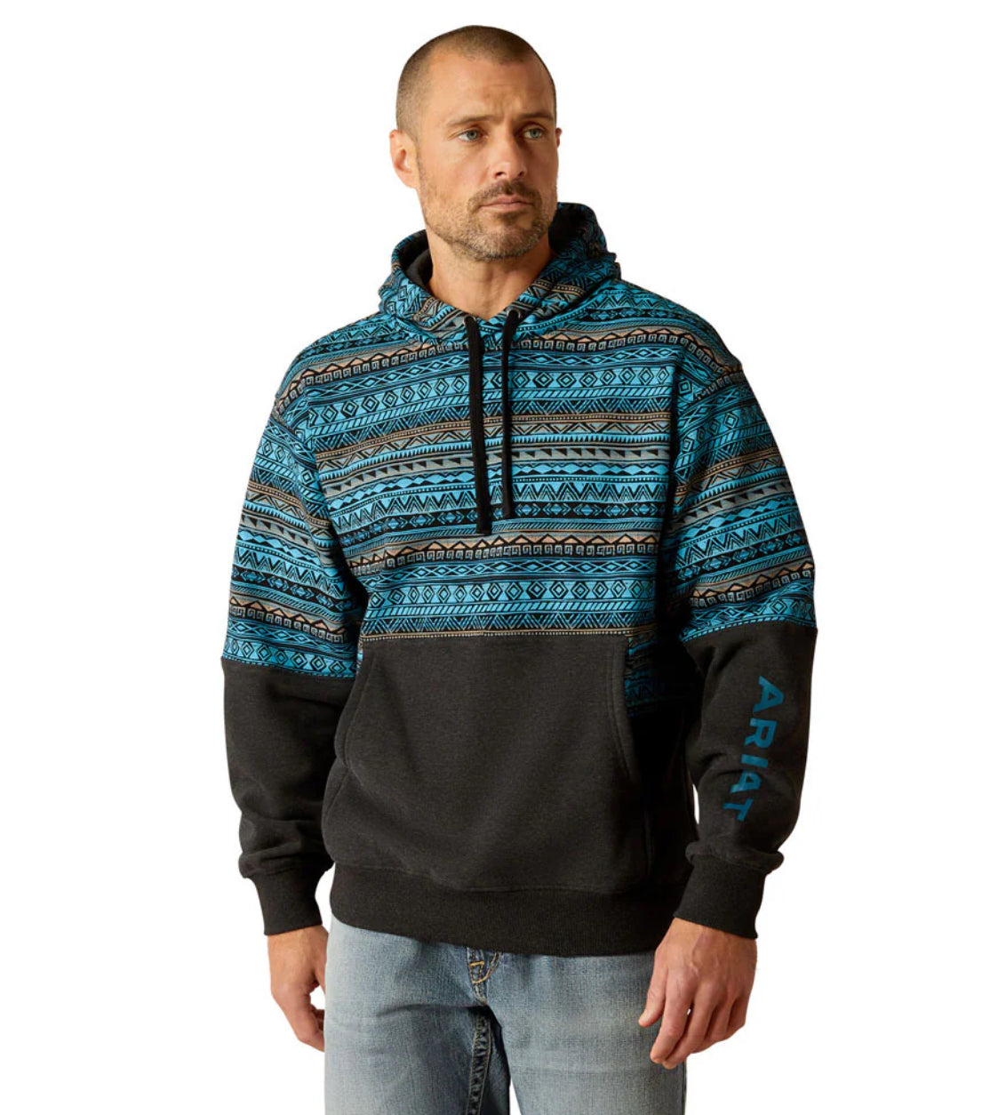 ARIAT TURQUOISE COLOR BLOCK HOOD -2450