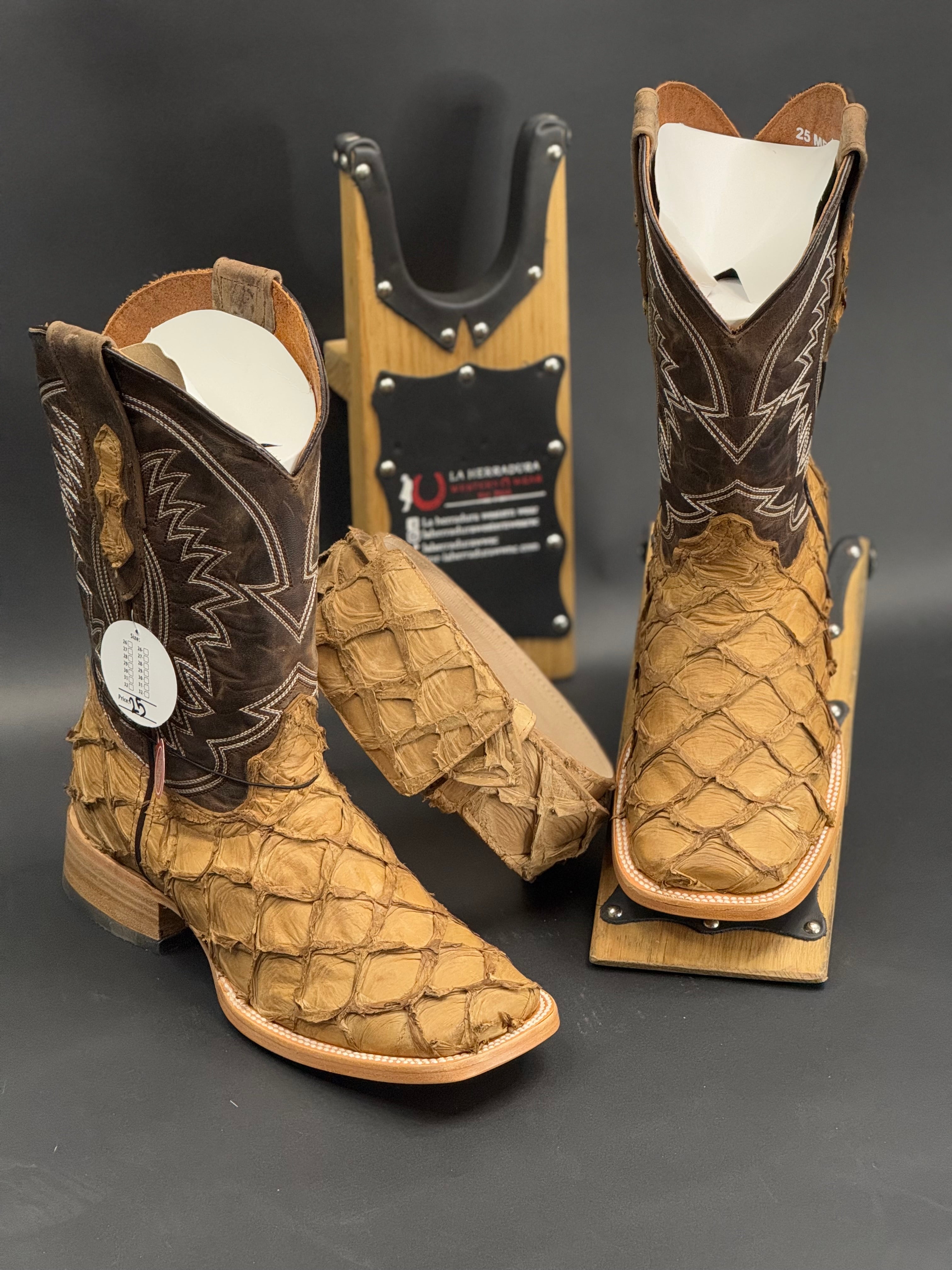 HERRADURA EXOTIC CAMEL OFF SA MIEL SOLAR FISH BOOTS