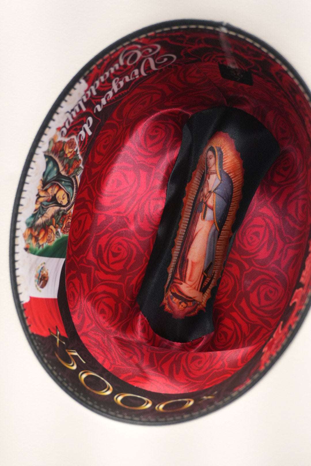 LA HERRADURA 5000X VIRGEN DE GUADALUPE COPA CHICA BRIM 3 1/2 ESTILO SINALOA Laherradurawwnc.com