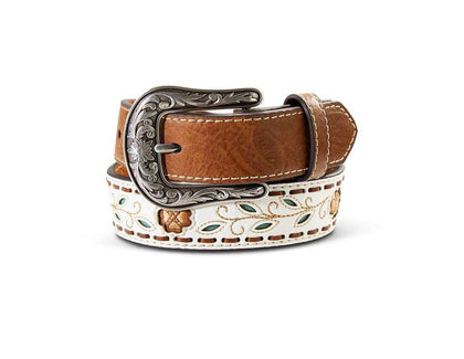 CINTURÓN ARIAT CLOVER BLANCO Y TURQUESA PARA NIÑA A1309305