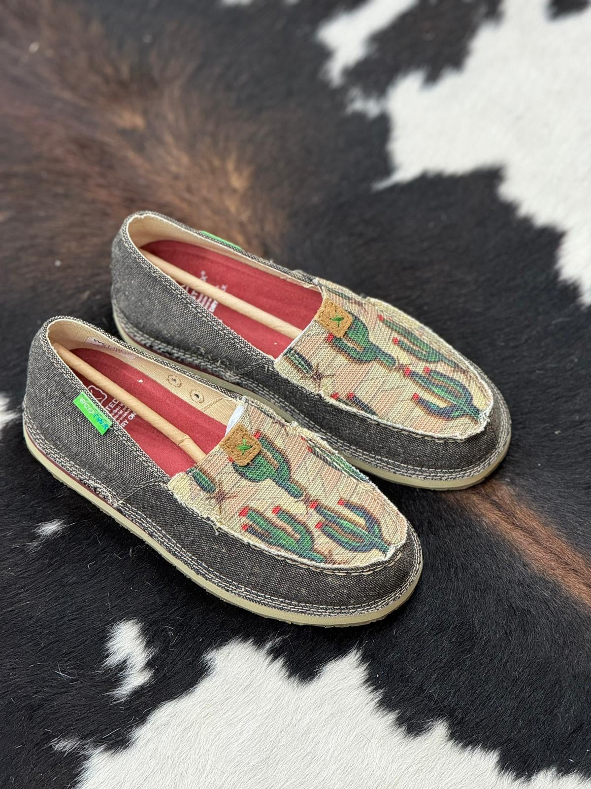 TWISTED X WOMENS CASUAL LOAFERS DUST CACTUS PRINT