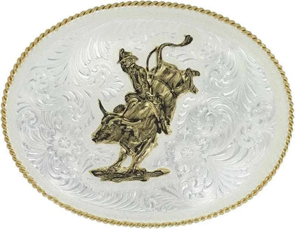 MONTANA SILVERSMITH OVAL BULLRIDER BUCKLE