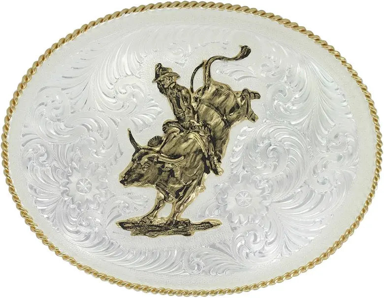 MONTANA SILVERSMITH OVAL BULLRIDER BUCKLE