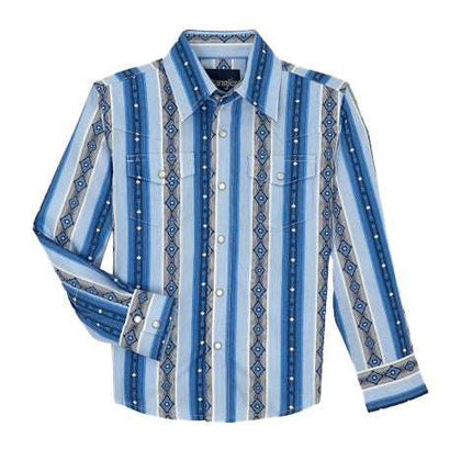 BOY'S WRANGLER LONG SLEEVE SHIRT BLUE 112359432