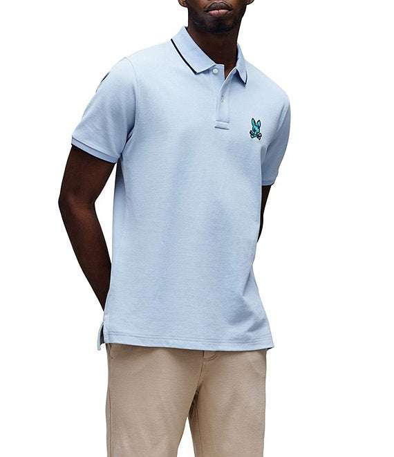 PSYCHO BUNNY ETHAN LIGHT BLUE POLO - MT0100204 Laherradurawwnc.com
