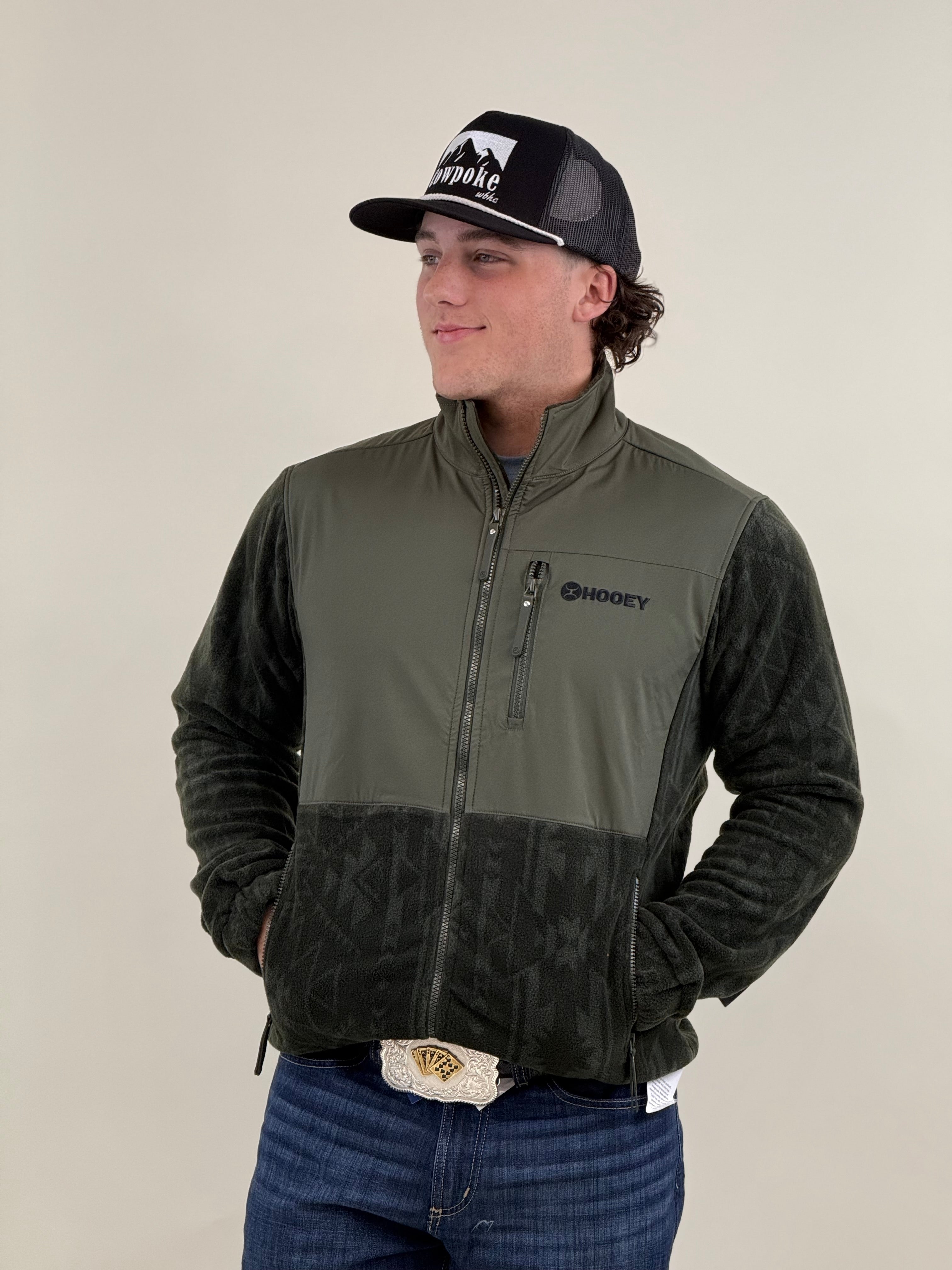 Hooey® Men's OLIVE FULL ZIP TECH FLEECE JACKET