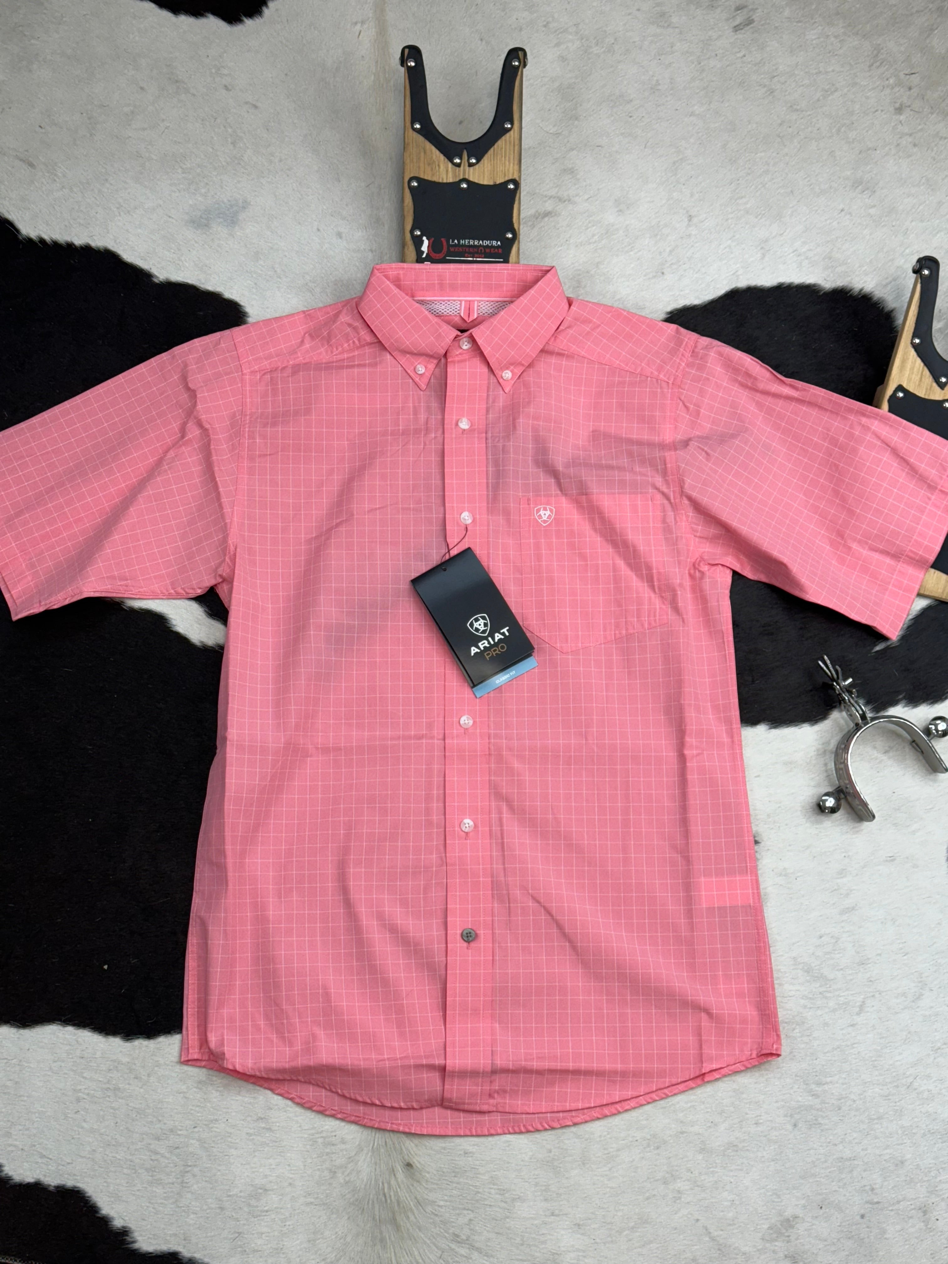 ARIAT PRO JONAH CONCH SHELL CORAL SHORT SLEEVE SHIRT