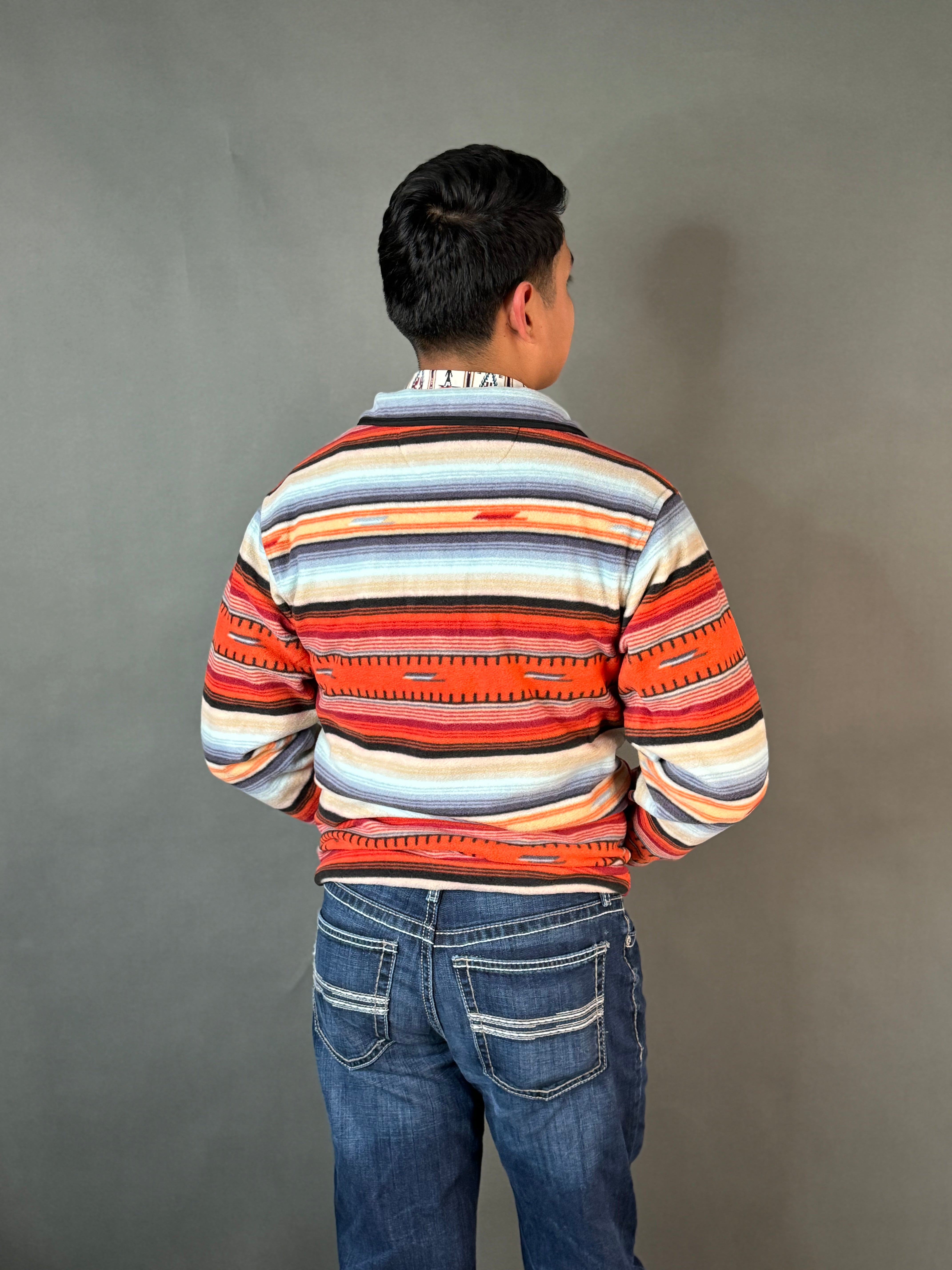 CINCH MENS Naranja/Azul claro Azteca Pull Over