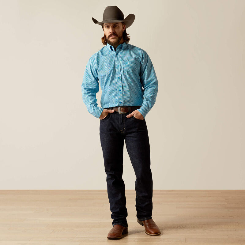 Ariat Johnson Long Sleeve Shirt Blue Classic Fit - 3897