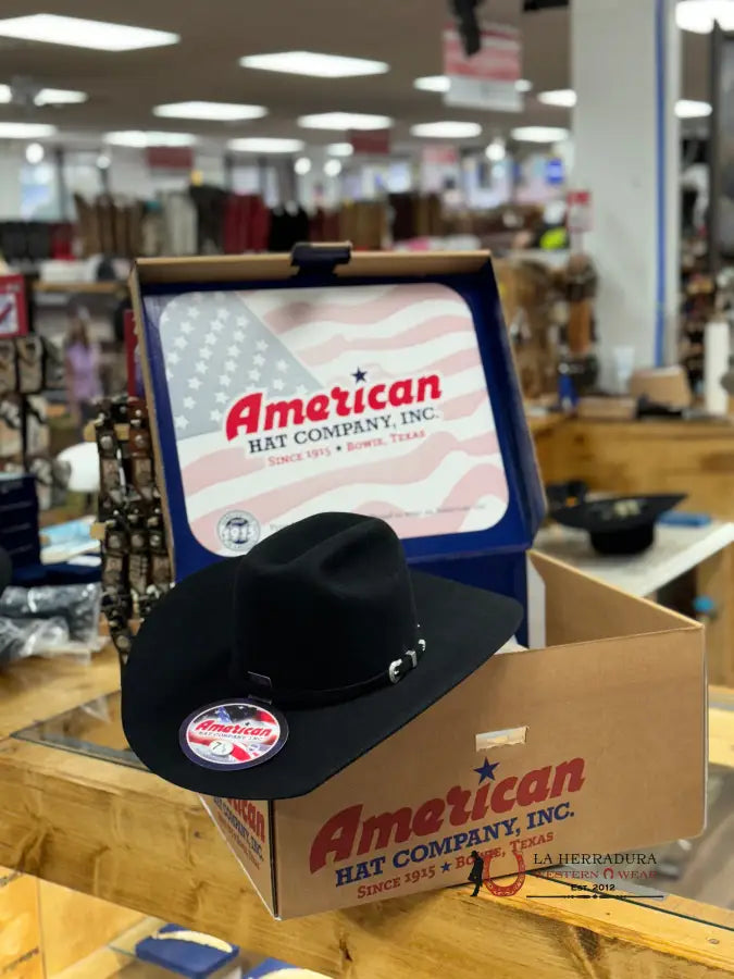 7X American Felt Hat Black Tejana