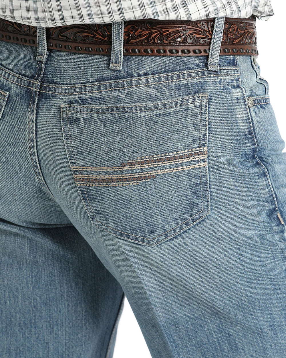 CINCH JEAN WHITE LABEL LIGHT STONE INDIGO MID RISE RELAXED STRAIGHT LEG  - MB92834064