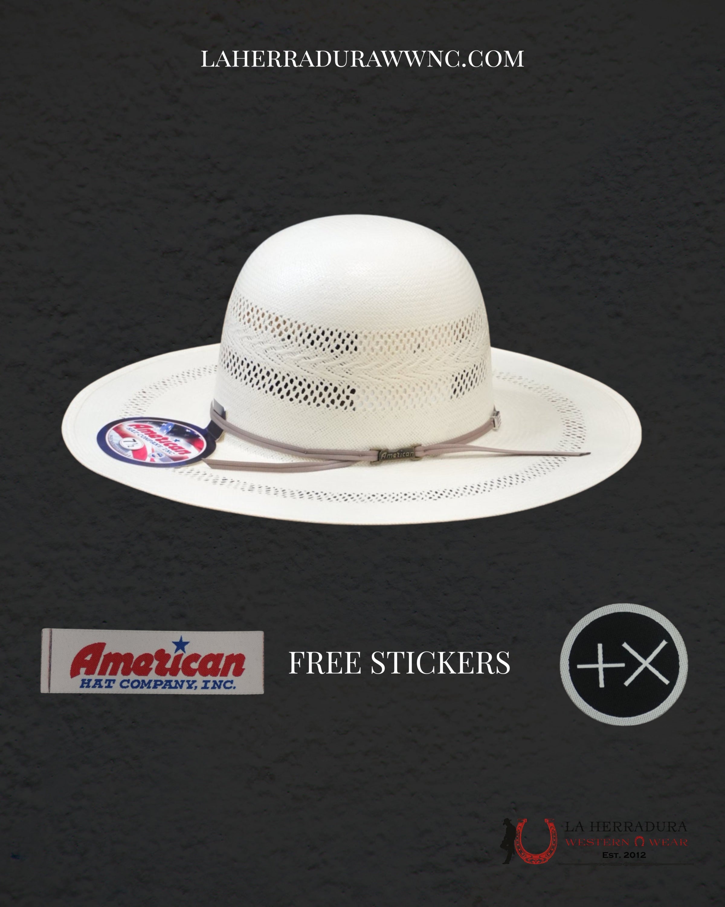 AMERICAN HAT OPEN CROWN STRAW HAT STYLE 8100 TEJANA