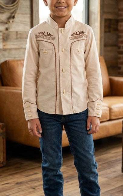 RANGERS CHARRO LIGHT BEIGE BORDADO BROWN - 011NO01