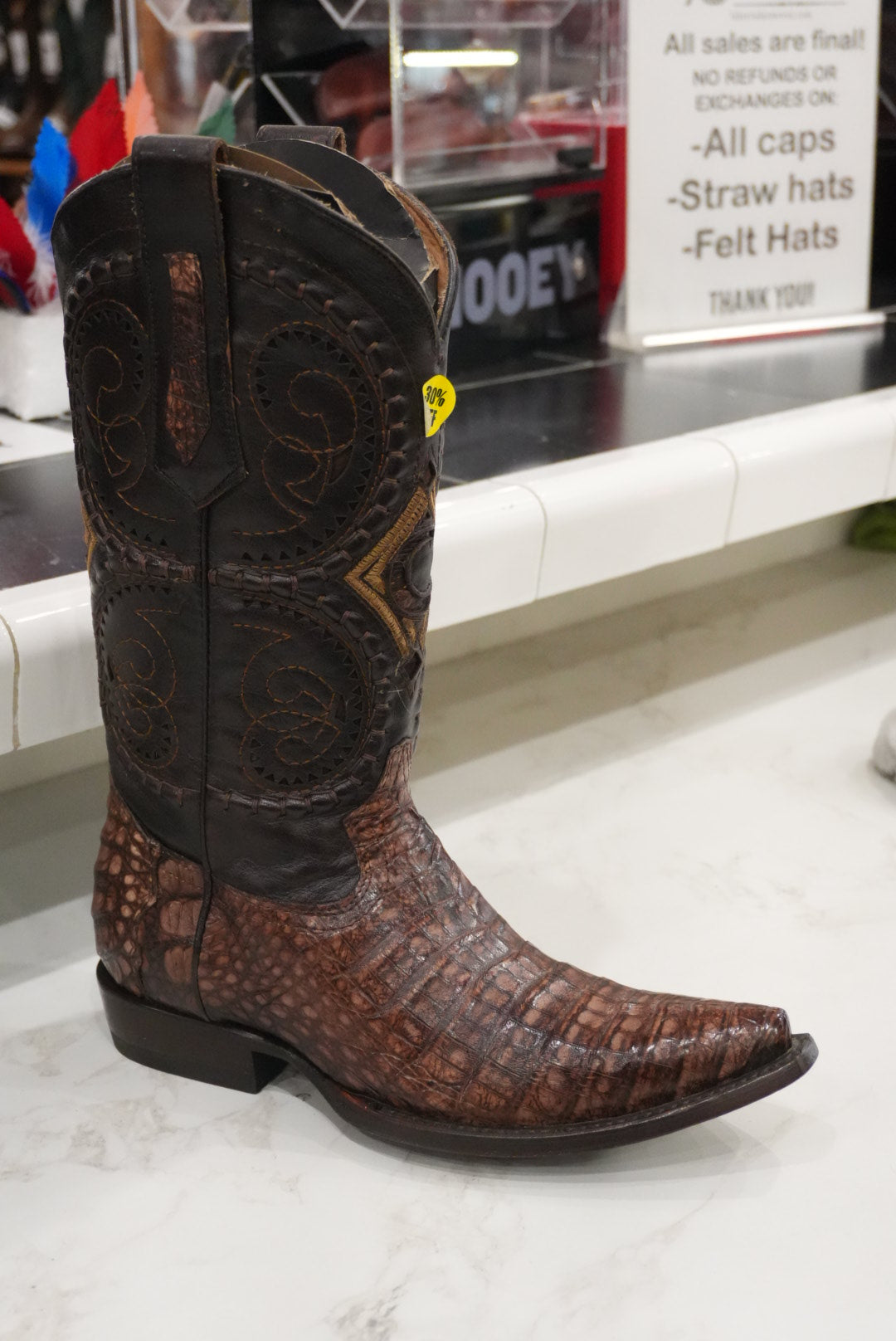 CUADRA BOOT FUSCUS LOMO BELLY MARRON POINT TOE