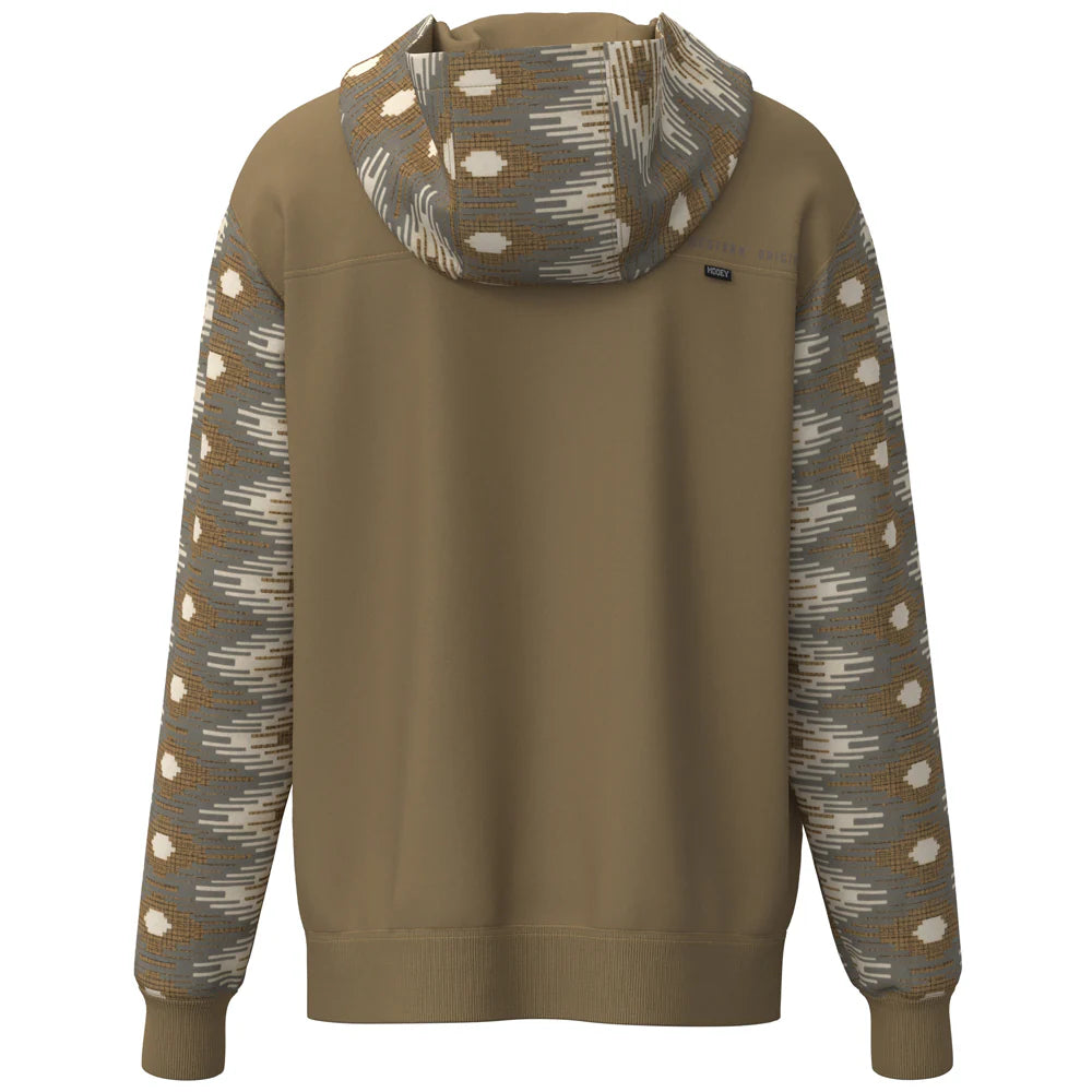 Hooey® Men's Hoodie "Lock-Up" Tan w/ Cream/Tan Aztec Pattern TNCR-S